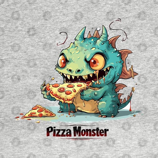 Cute Pizza Eating Monster by Obotan Mmienu